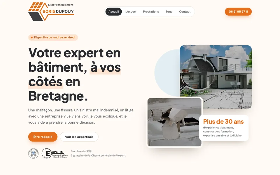Page d'accueil du site Boris Dupouy